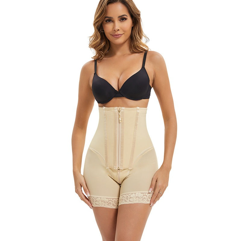 Front-Reißverschluss Hohe Taillen Sculpting Shaping Shorts