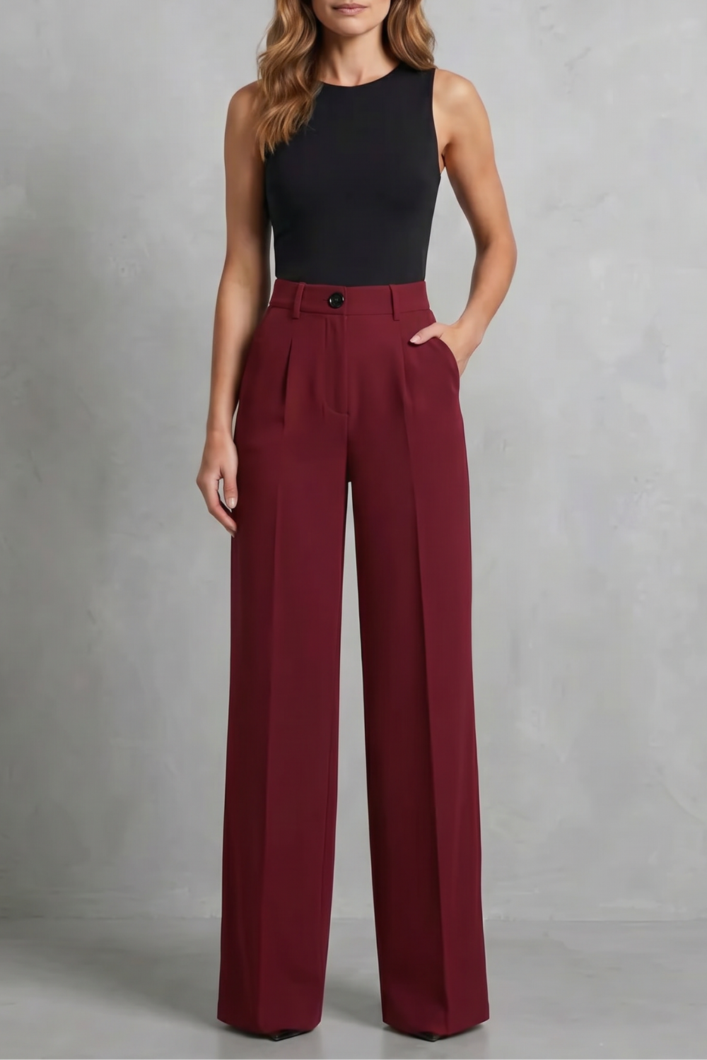 Women's High Waist Wide Leg Trousers