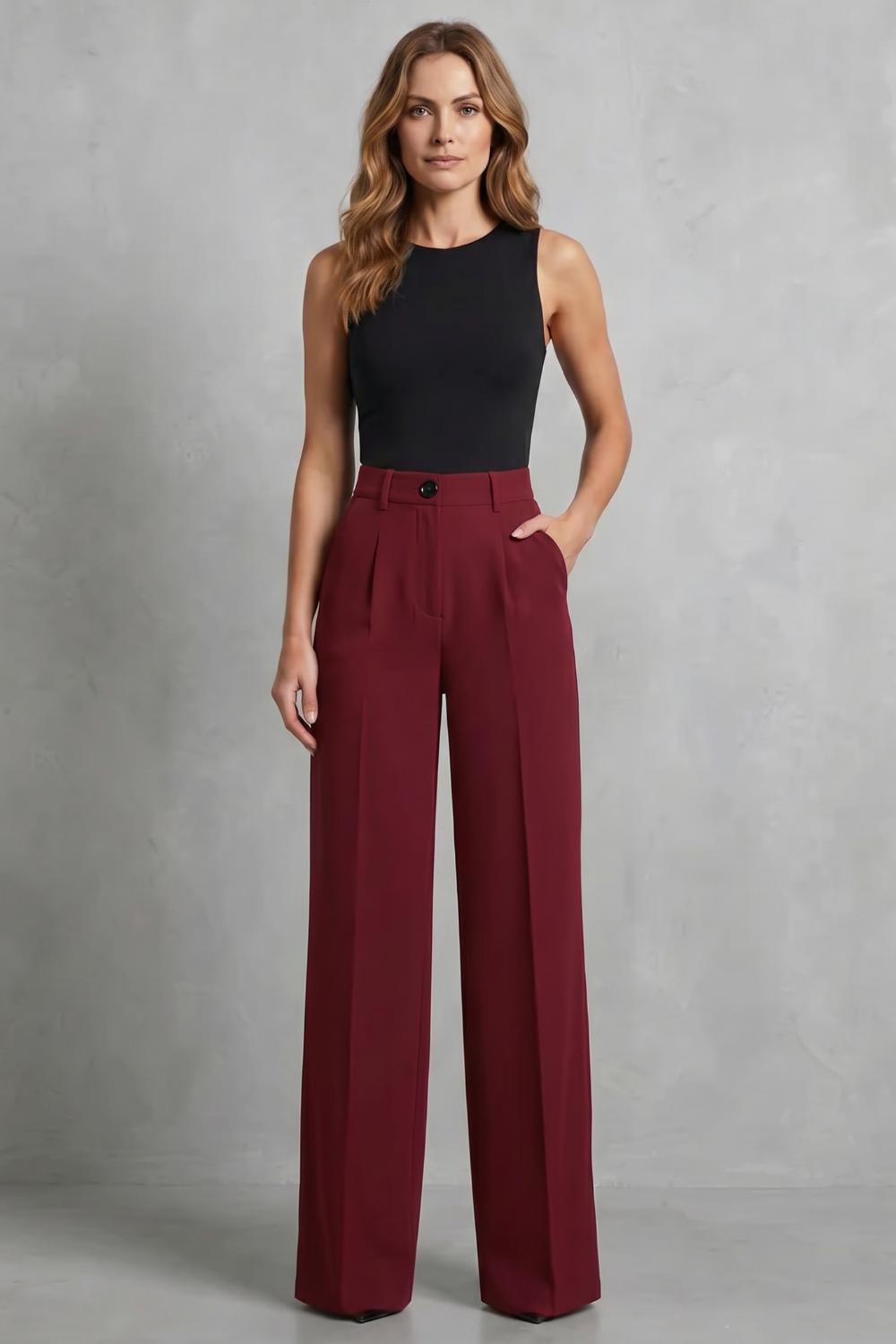 Women's High Waist Wide Leg Trousers