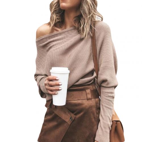 Women's Sweater with Crew Neck | Perfect for Autumn - Khaki