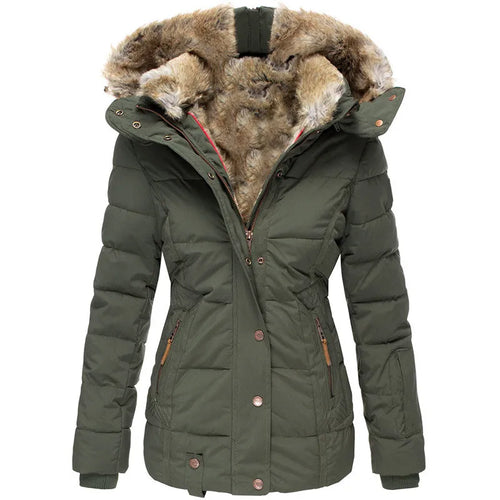 Durable Women's Winter Coat with Insulating Faux Fur Lining | Perfect for Cold Winter Months - Green