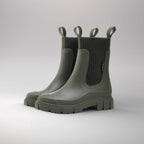 Women's Rain Boots with Water-Resistant Surface and Non-Slip Sole - Green