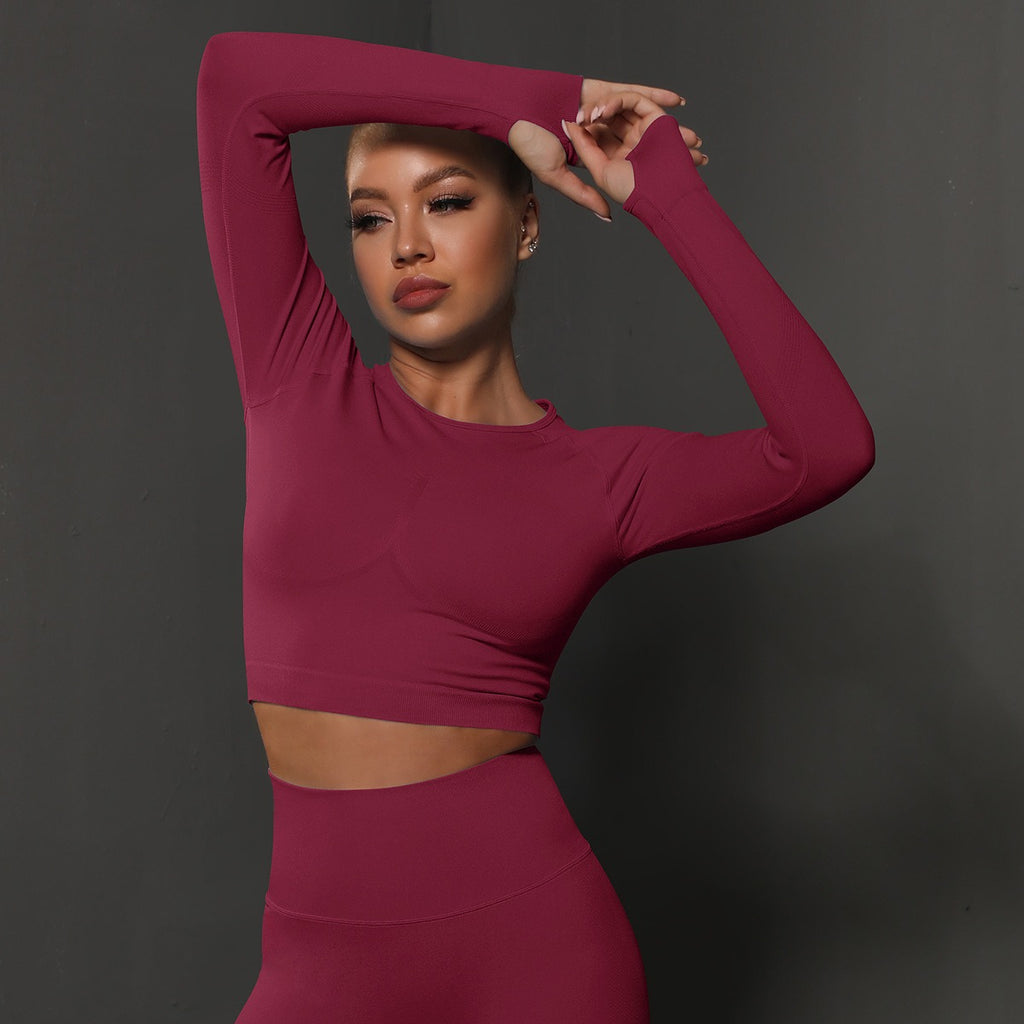 Nahtloses Langarm Sculpting Activewear Top
