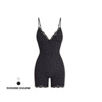 Spitzenbesetzter formender Jumpsuit-Bodysuit
