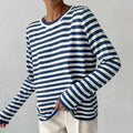 Knit Striped Sweater in Soft Cotton Blend | Perfect for Autumn Days - Blue