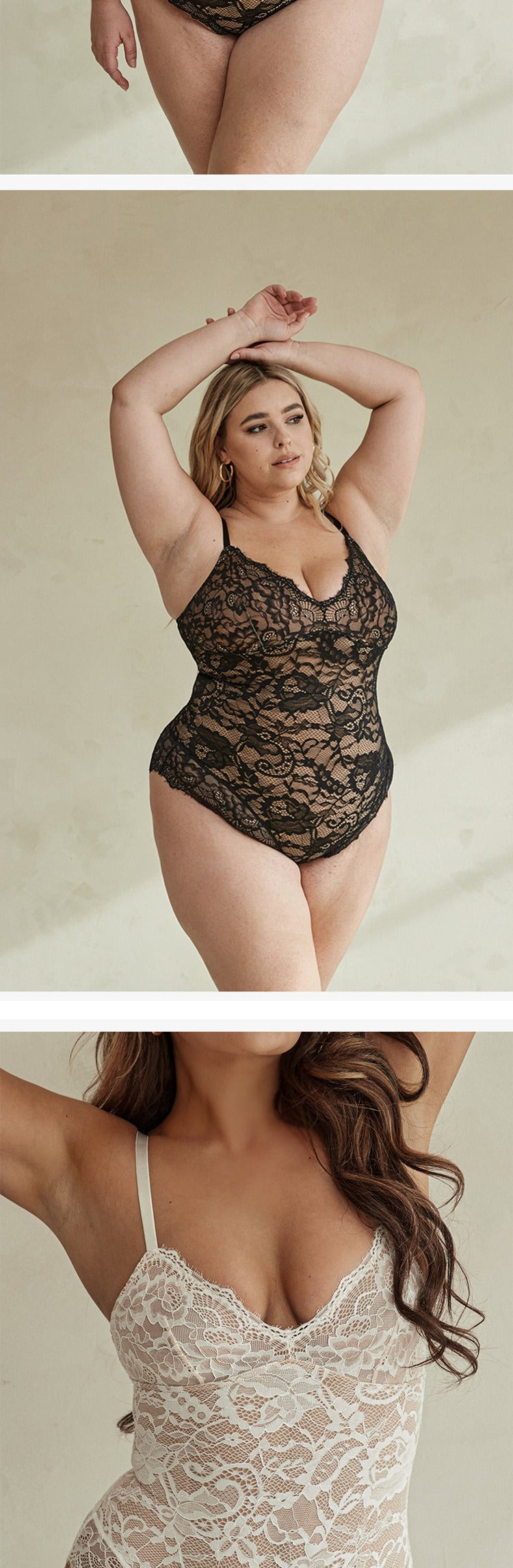 Allover-Spitzen formender Bodysuit