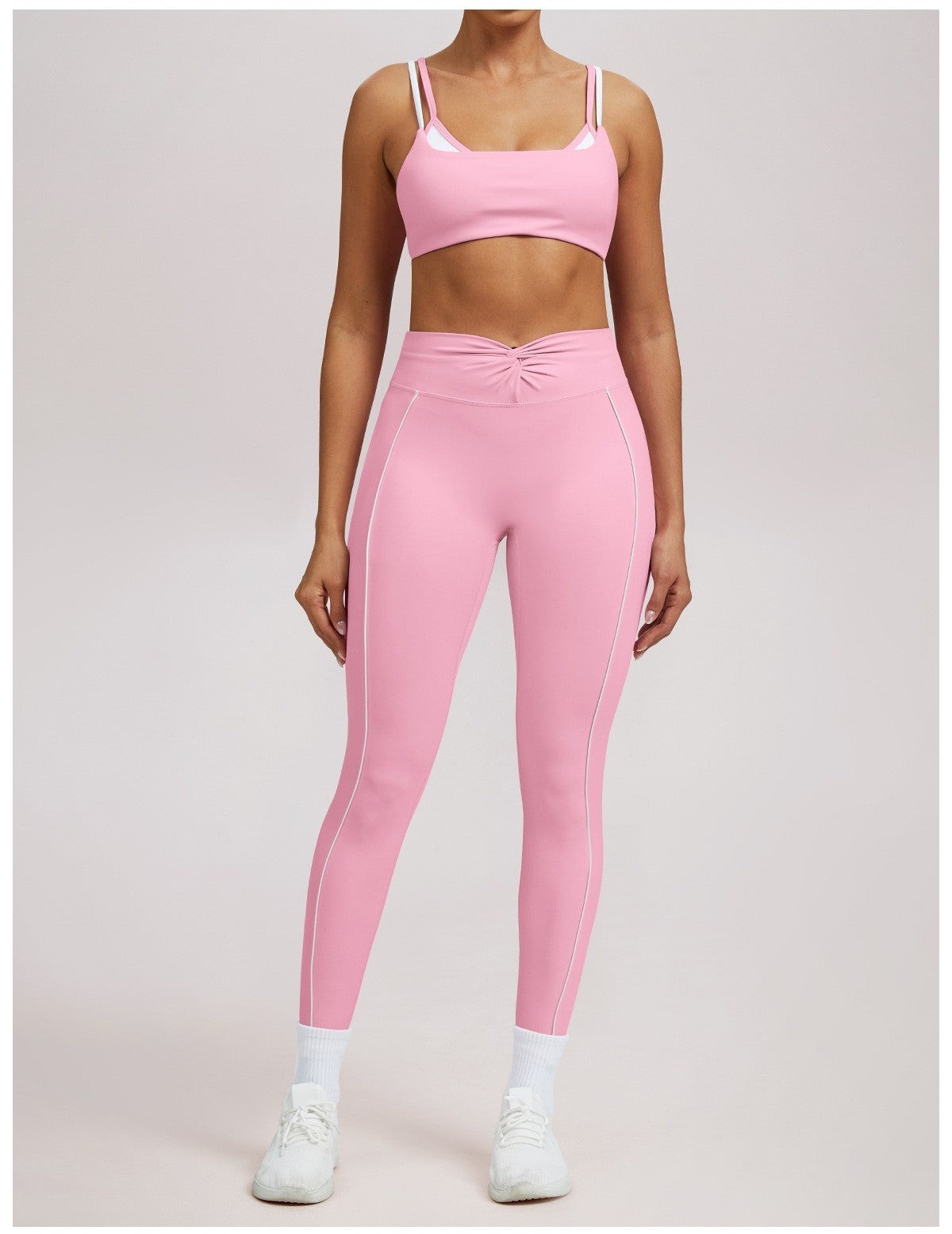 Hohe Taillen Kontrastlinie Sculpting Leggings