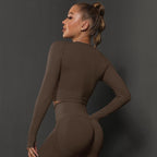 Nahtloses Langarm Sculpting Activewear Top