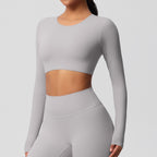 SculptFit Long-Sleeve Shaping Crop Top