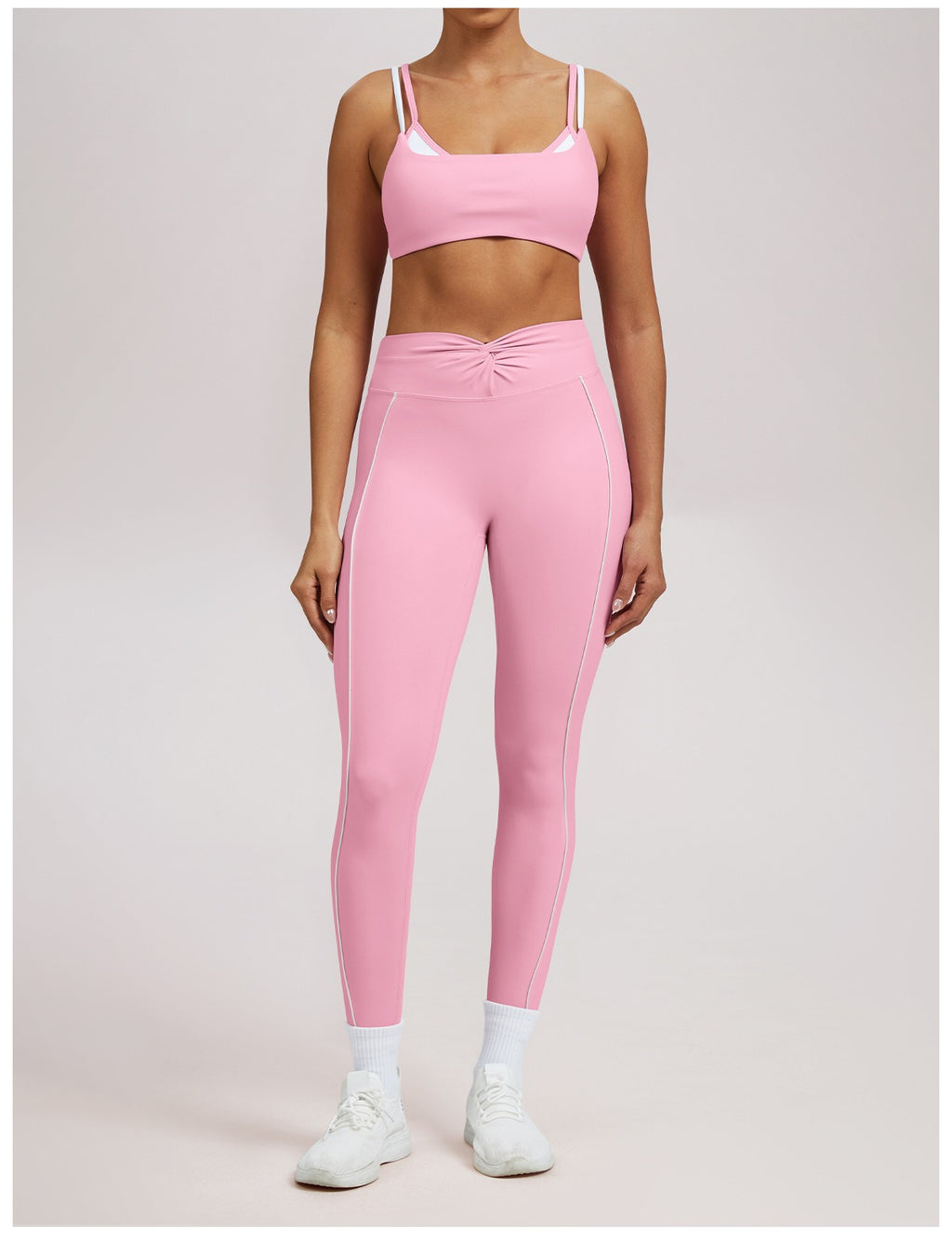 Hohe Taillen Kontrastlinie Sculpting Leggings