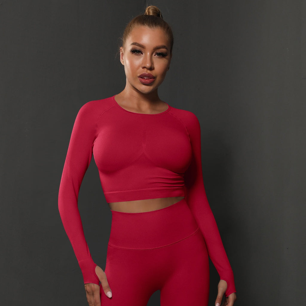 Nahtloses Langarm Sculpting Activewear Top