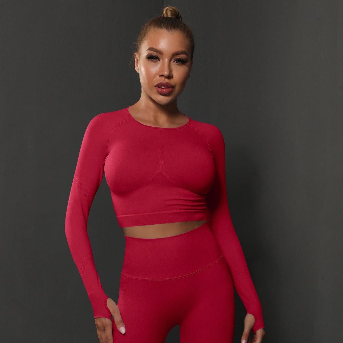 Nahtloses Langarm Sculpting Activewear Top