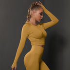 Nahtloses Langarm Sculpting Activewear Top