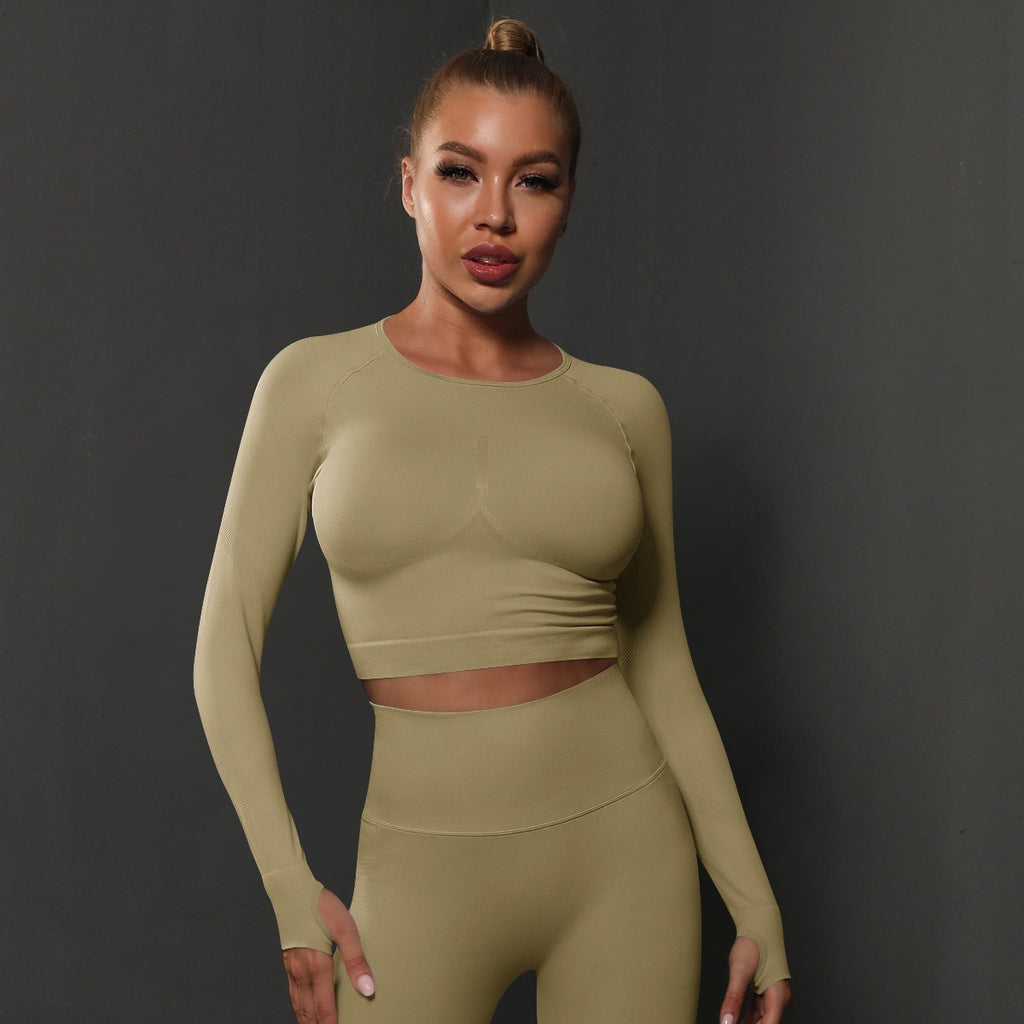 Nahtloses Langarm Sculpting Activewear Top