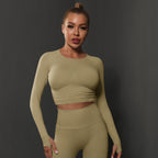 Nahtloses Langarm Sculpting Activewear Top