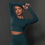 Nahtloses Langarm Sculpting Activewear Top