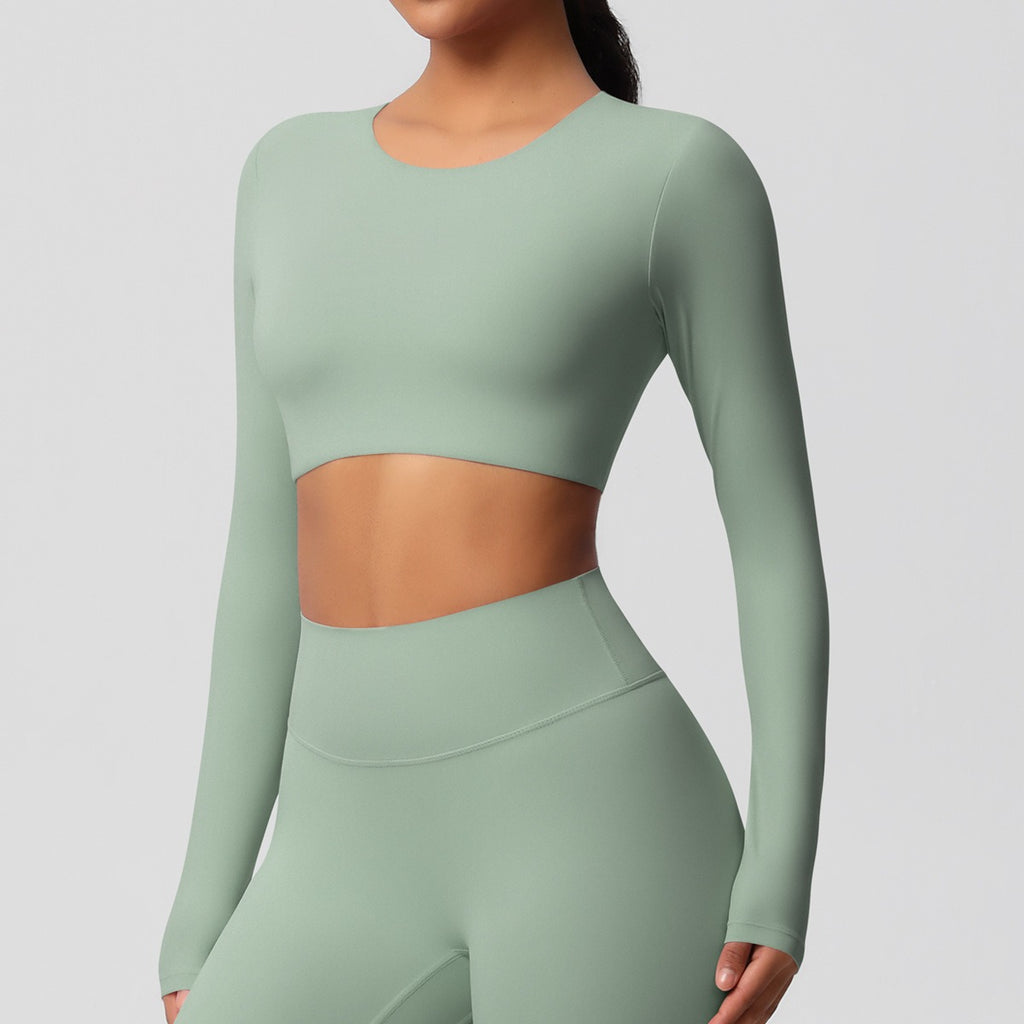SculptFit Long-Sleeve Shaping Crop Top