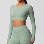 SculptFit Long-Sleeve Shaping Crop Top