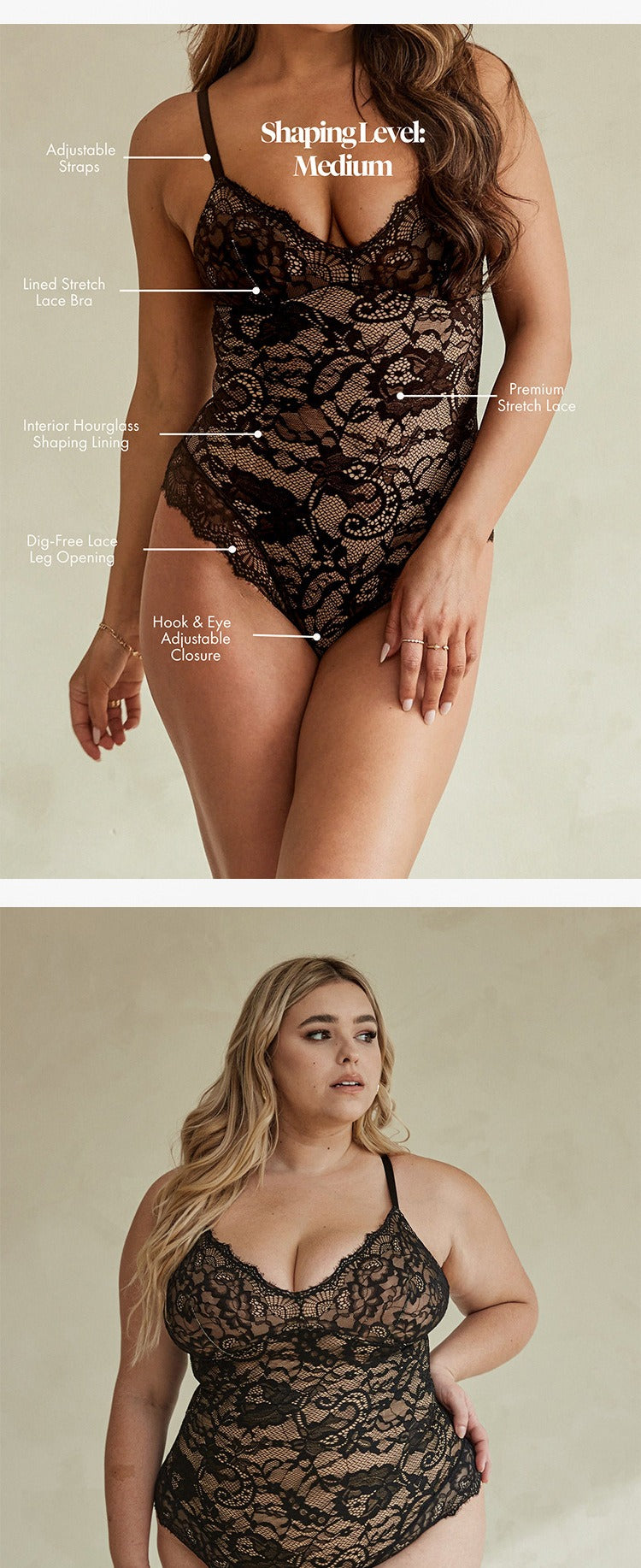 Allover-Spitzen formender Bodysuit