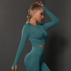 Nahtloses Langarm Sculpting Activewear Top