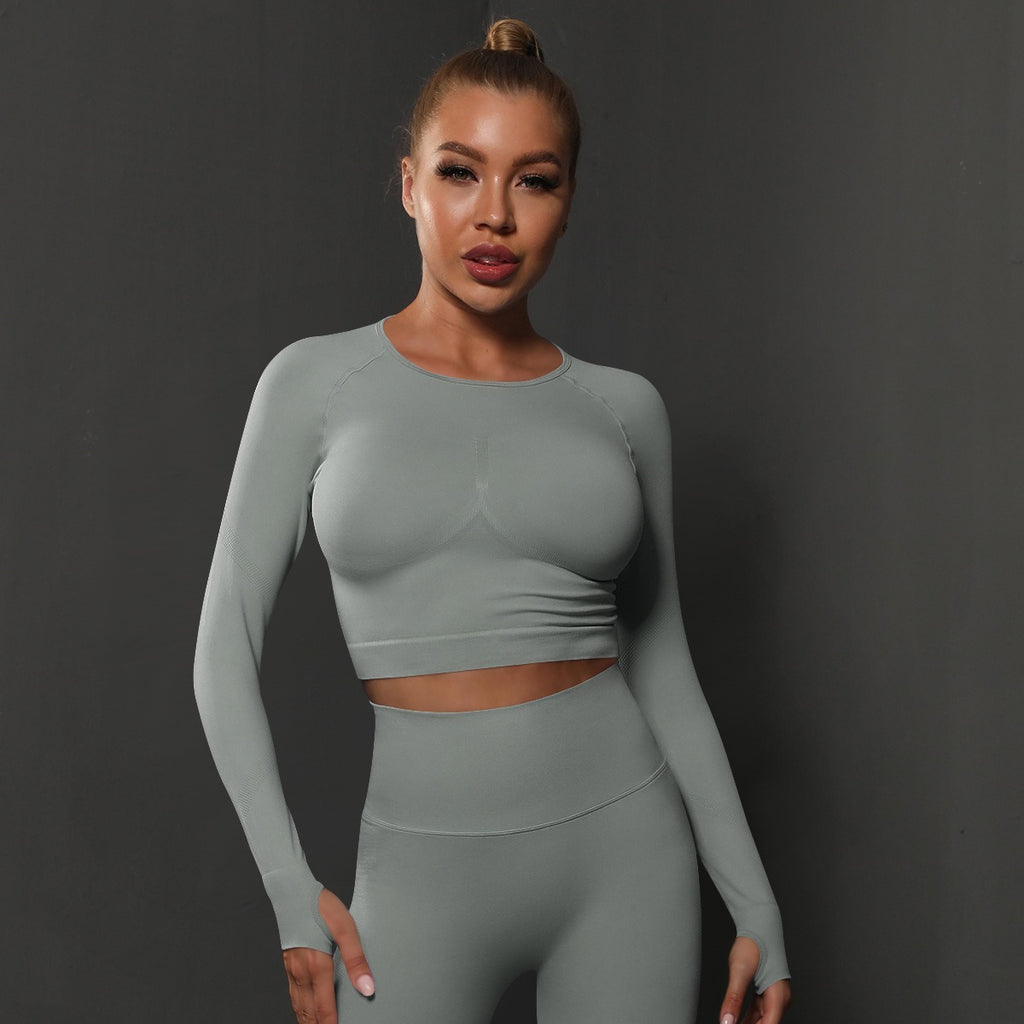Nahtloses Langarm Sculpting Activewear Top
