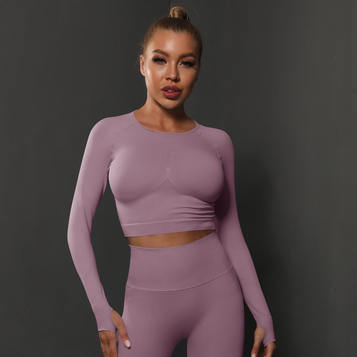 Nahtloses Langarm Sculpting Activewear Top