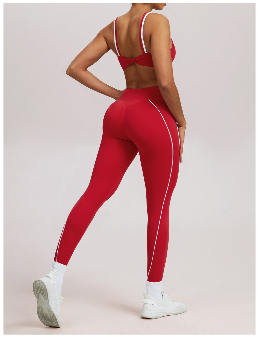 Hohe Taillen Kontrastlinie Sculpting Leggings