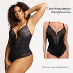 Spitzen-Tief-V formender Bodysuit