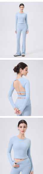 Langarm Sculpting Activewear Crop Top