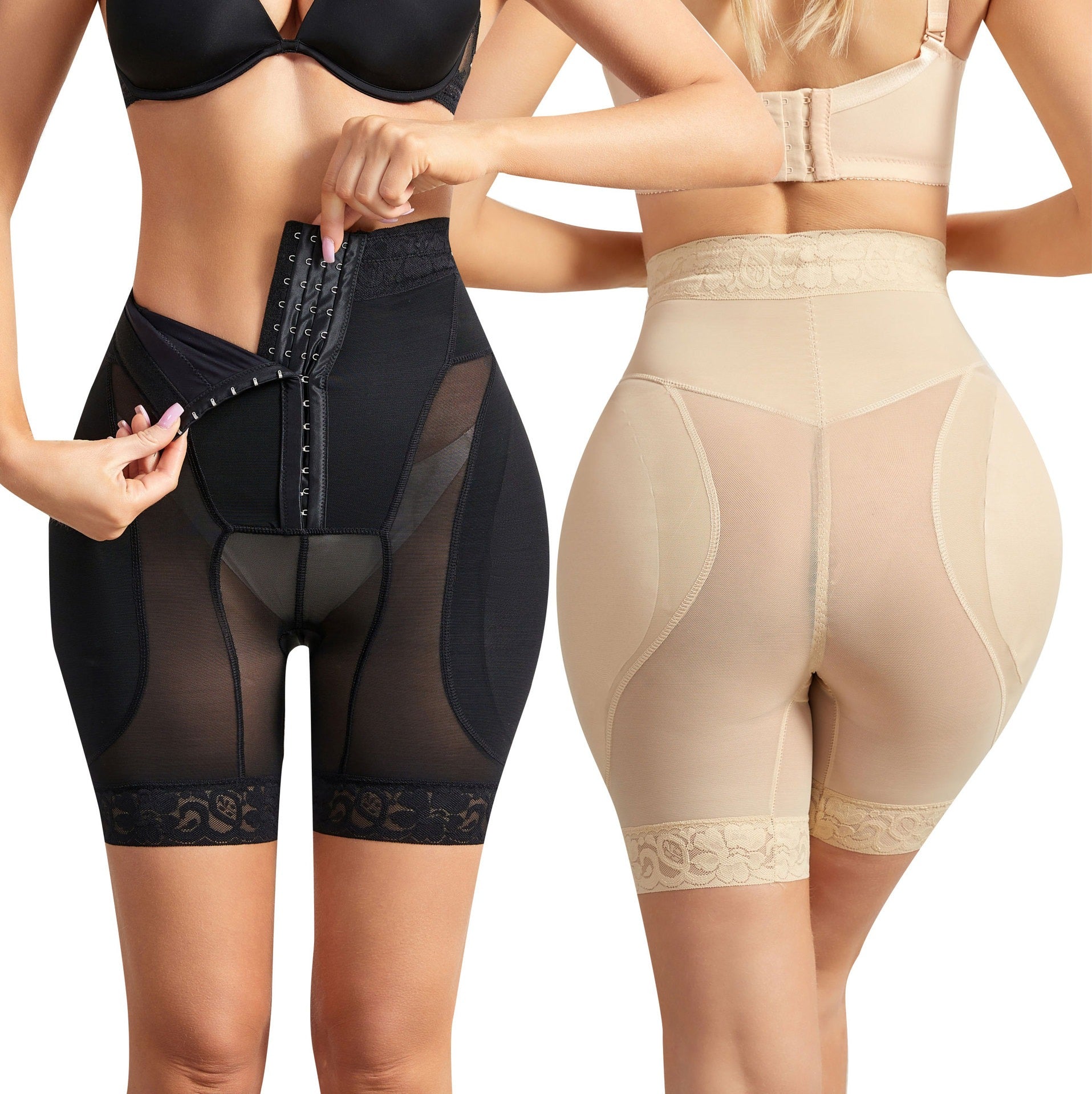 Hohe Taillen Sculpting Shorts mit Oberschenkel-Glättung