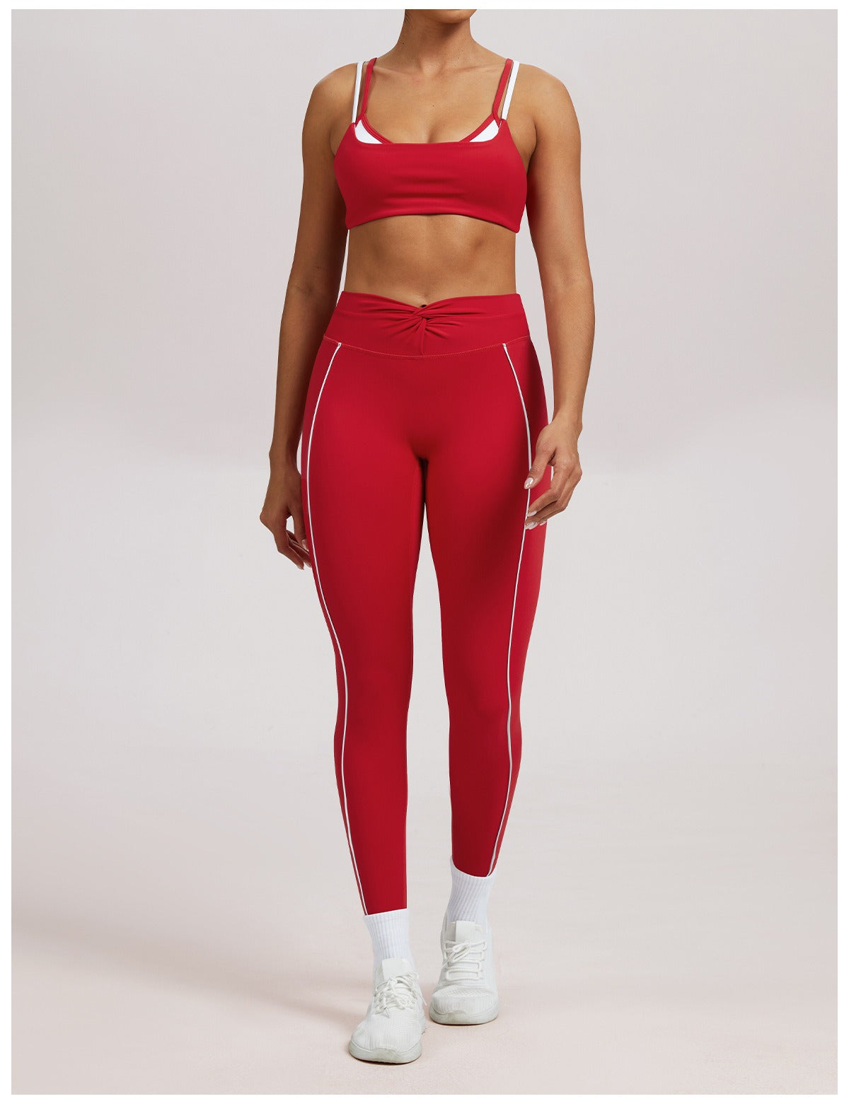 Hohe Taillen Kontrastlinie Sculpting Leggings