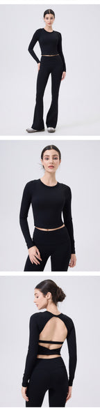 Langarm Sculpting Activewear Crop Top