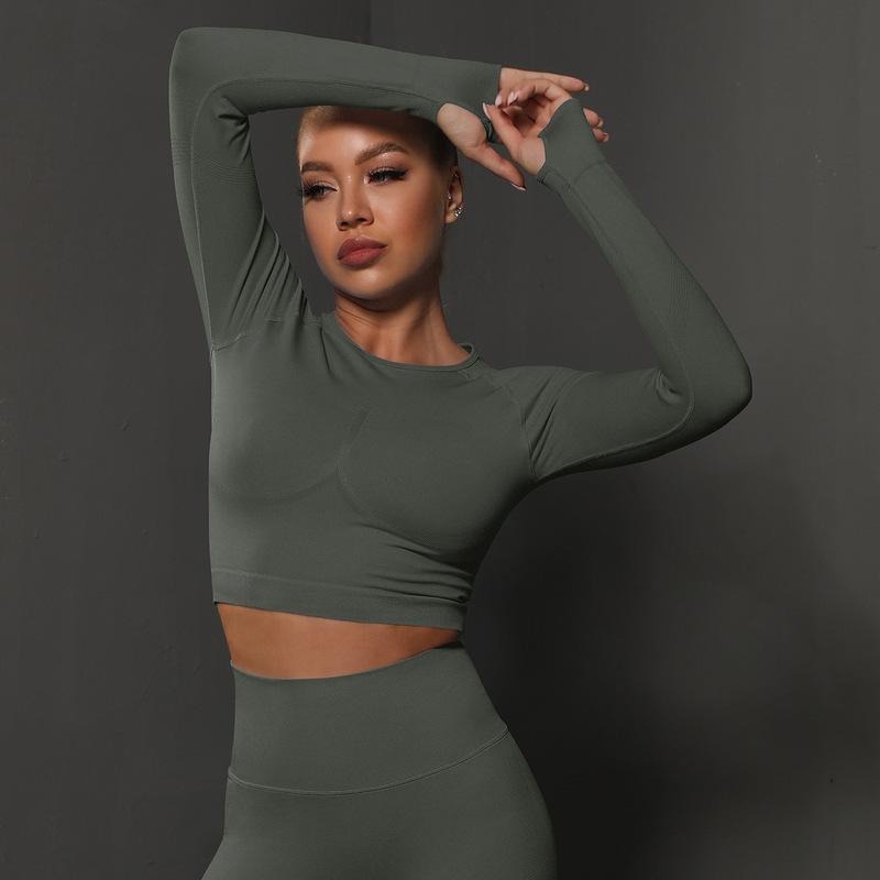Nahtloses Langarm Sculpting Activewear Top