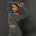 Nahtloses Langarm Sculpting Activewear Top