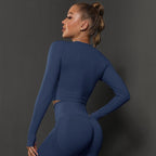 Nahtloses Langarm Sculpting Activewear Top