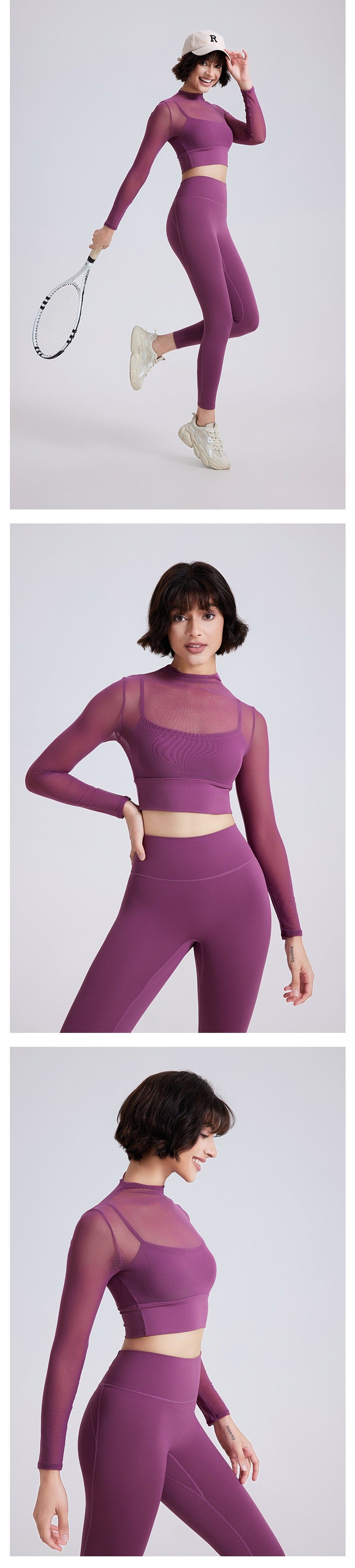Langarm Sculpting Kompressions Crop Top