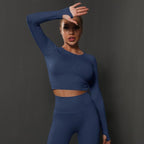 Nahtloses Langarm Sculpting Activewear Top