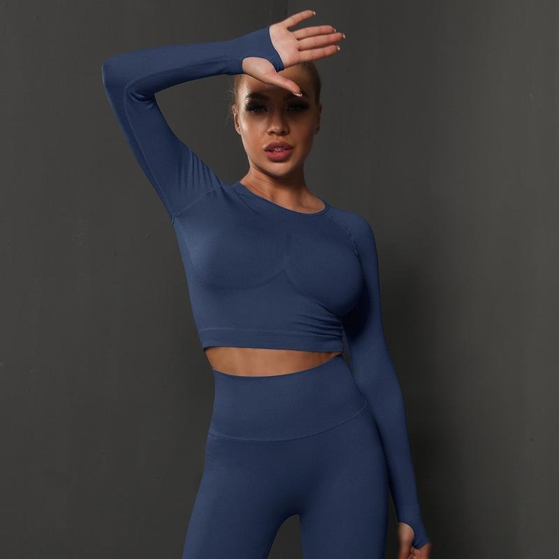 Nahtloses Langarm Sculpting Activewear Top