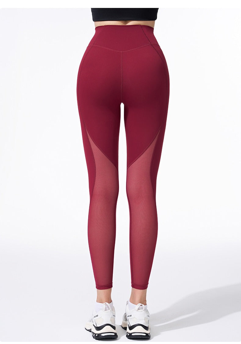 Hohe Taillen Mesh-Panel Sculpting Leggings
