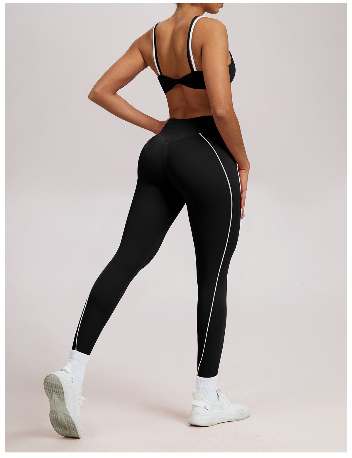 Hohe Taillen Kontrastlinie Sculpting Leggings