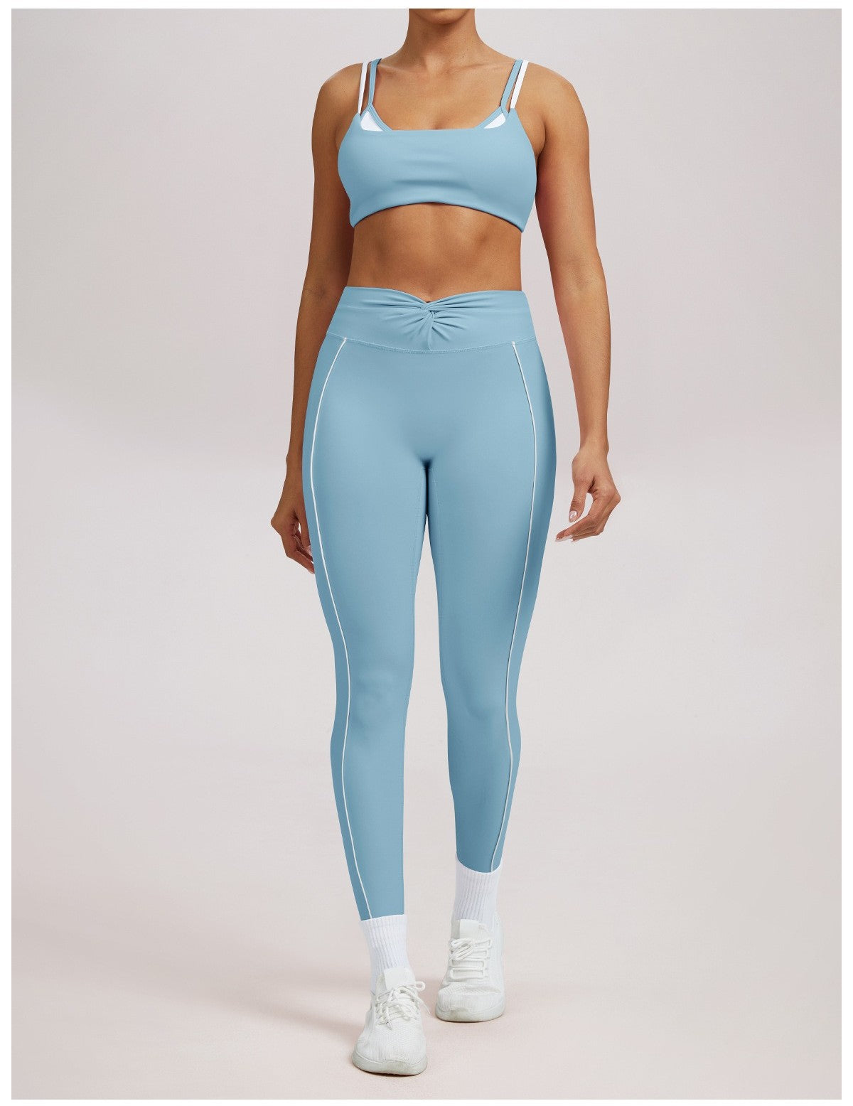 Hohe Taillen Kontrastlinie Sculpting Leggings