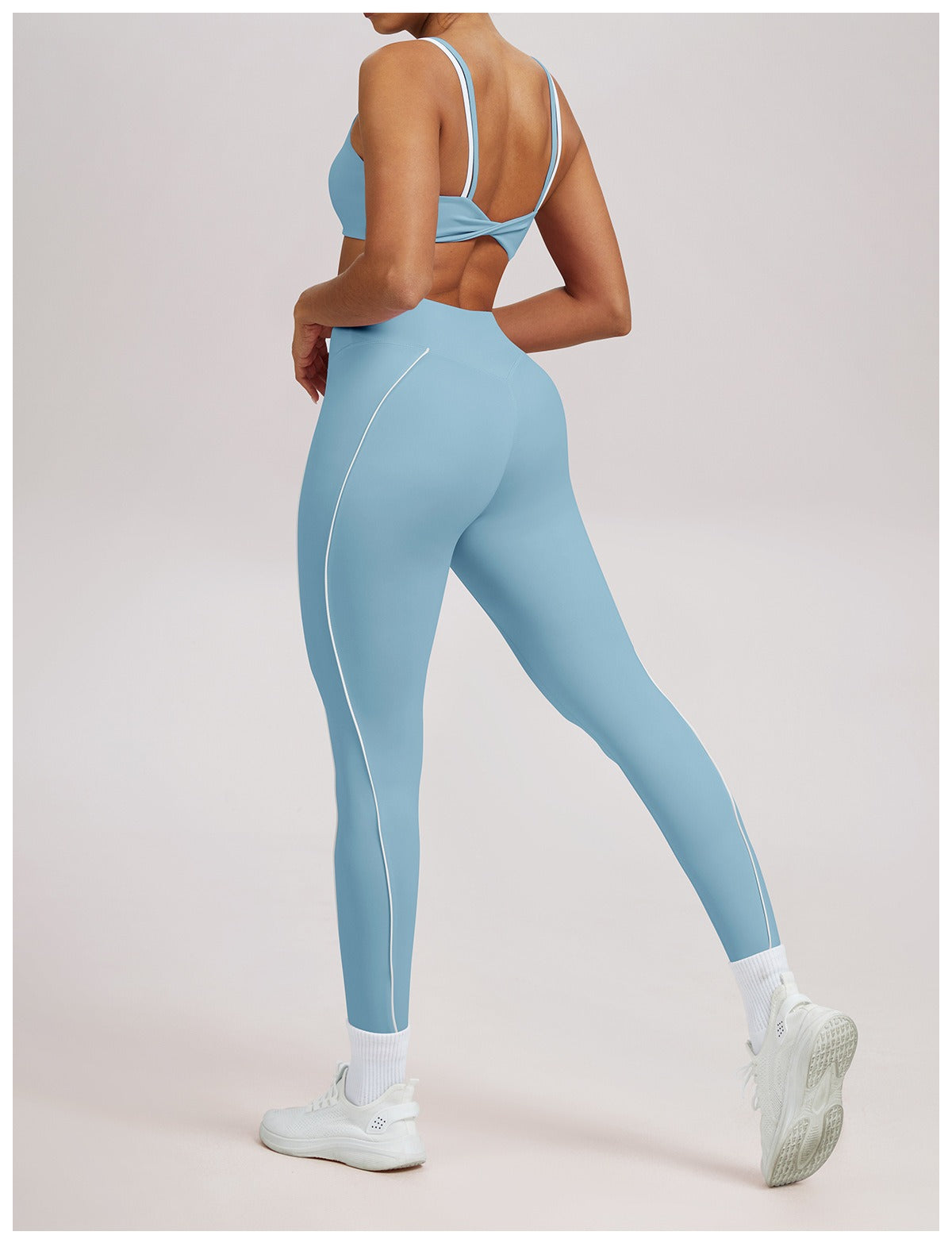 Hohe Taillen Kontrastlinie Sculpting Leggings