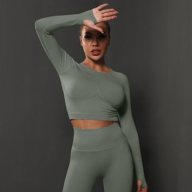 Nahtloses Langarm Sculpting Activewear Top