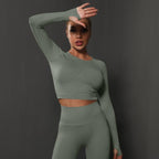 Nahtloses Langarm Sculpting Activewear Top