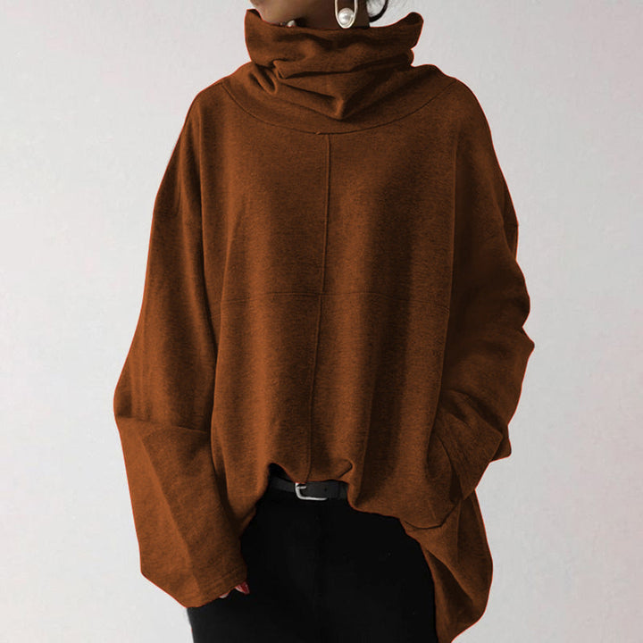 Mounia - Autumn Turtleneck Sweater - Brown