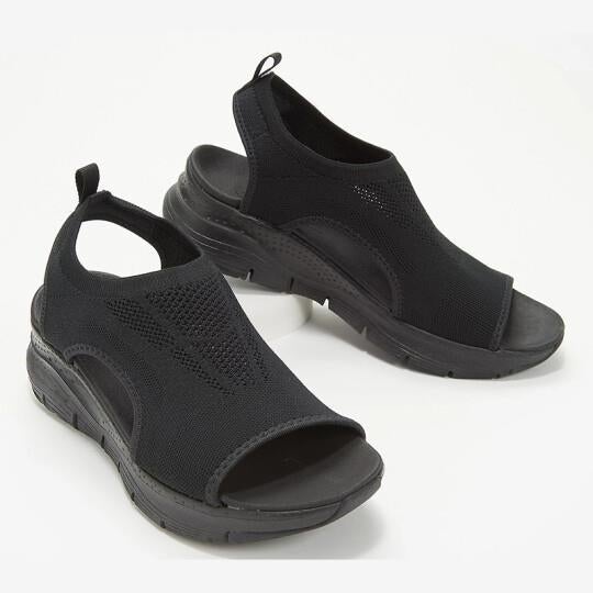 Gewebte Plateau-Sandalen für Damen