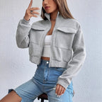 Women's fashionable and comfortable cropped leisure jacket