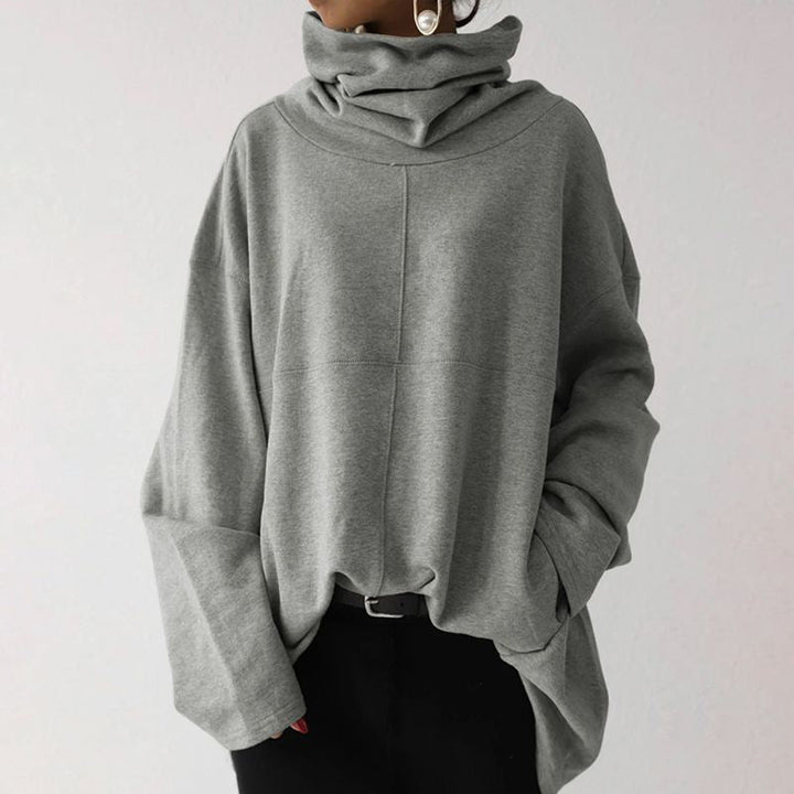 Mounia - Autumn Turtleneck Sweater - Gray