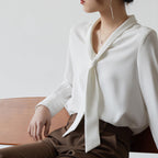 Women's Chiffon Blouse | Tie-Neck Long Sleeve