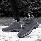 Women's Winter Snow Boots, Waterproof, Velcro Closure, Thermal Lining, Flat Heel - Winter-Ready - Gray